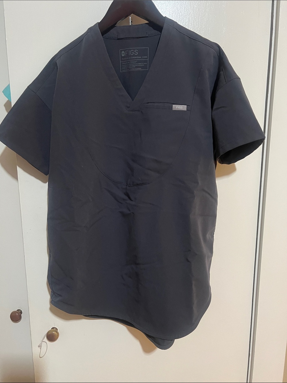 Figs Oversized Scrub Top with Pockets Charcoal Gray XXS